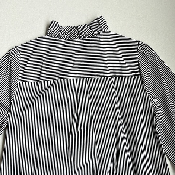 COPY - J.Crew Ruffle-Front Classic-Fit Boy Shirt In Stripe-NWT-Black -MEDIUM - Picture 7 of 8